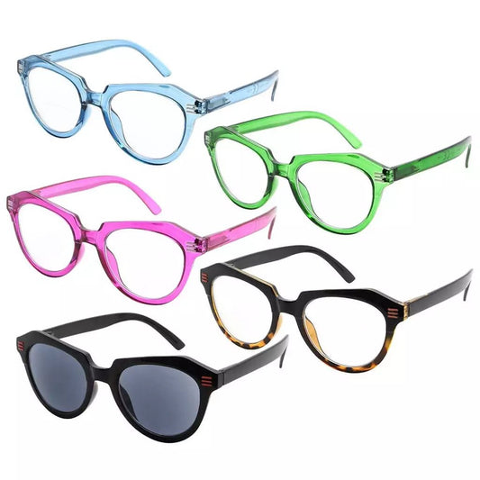 5 Pack Polygon Reading Glasses Chic Eyeglasses R2110eyekeeper.com