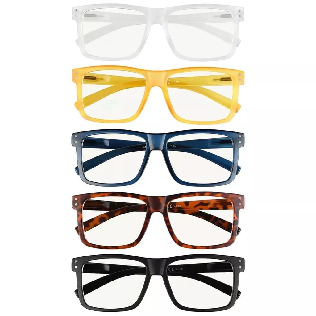 5 Pack Rectangle Progressive Multifocus Reading Glasses M2142eyekeeper.com