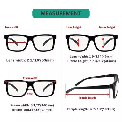 5 Pack Rectangle Progressive Multifocus Reading Glasses M2142eyekeeper.com