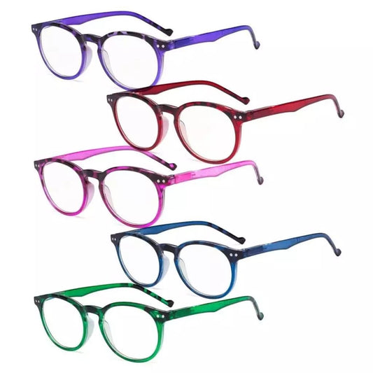5 Pack Round Stylish Oval narrow Reading Glasses R071Feyekeeper.com