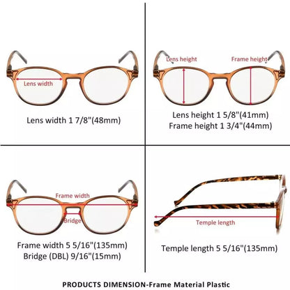 5 Pack Stylish Cute Round Reading Glasses R9115Beyekeeper.com