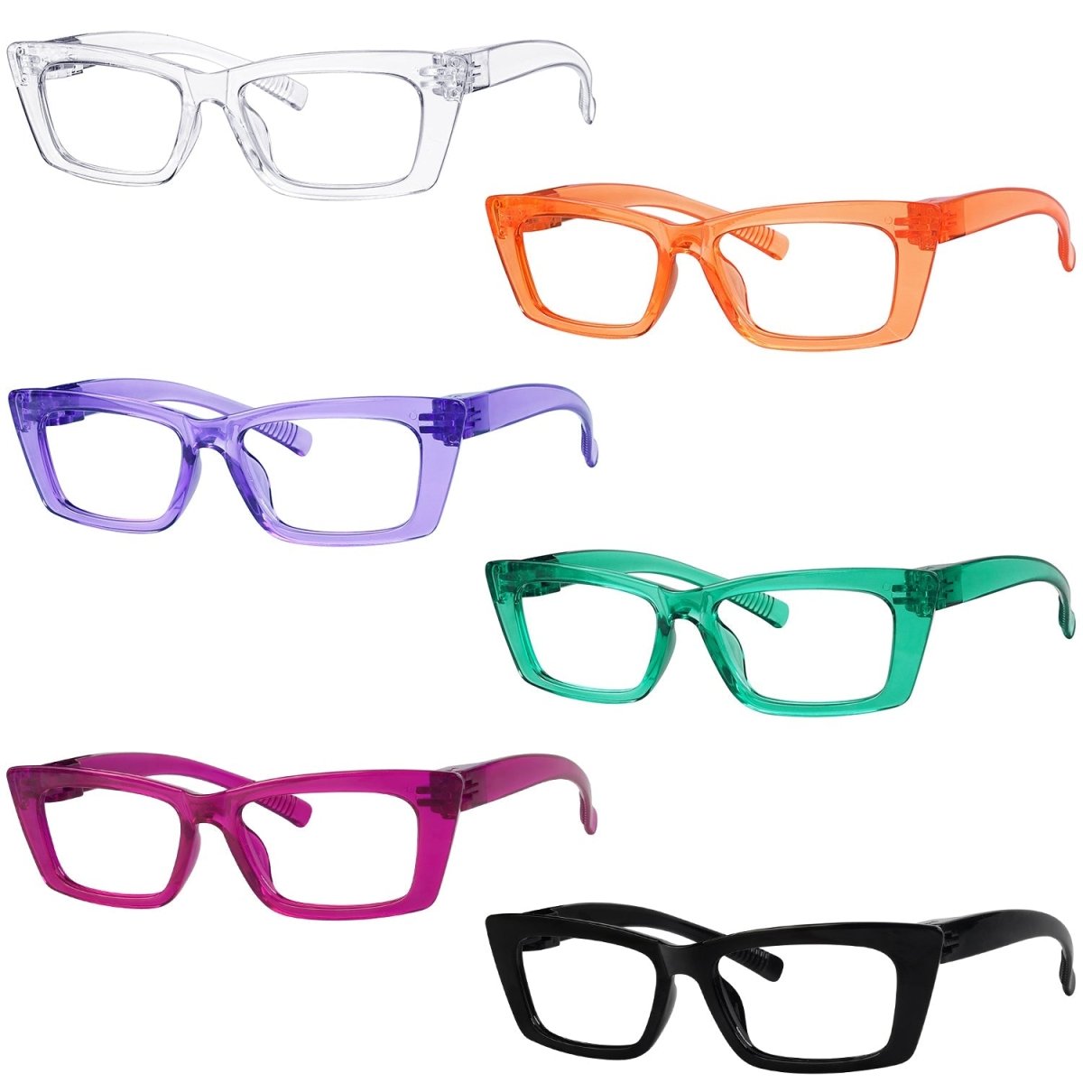 6 Pack 30% Blue Light Blocking Cat - eye Metalless Glasses Screwless R2501 - B15eyekeeper.com