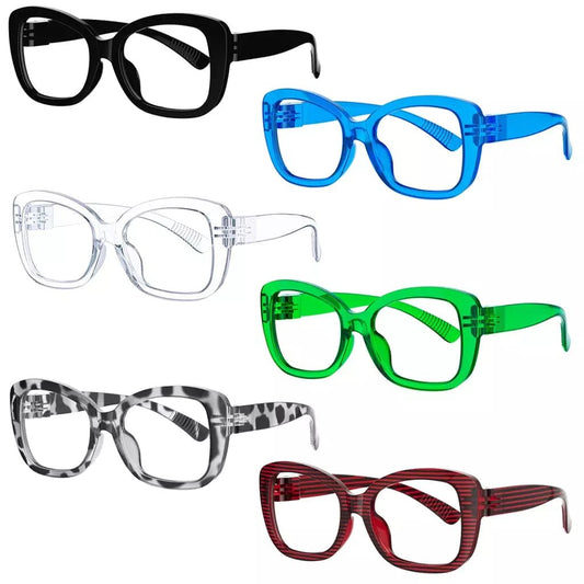 6 Pack 30% Blue Light Blocking Metalless Screwless Stylish Glasses NR2011 - B15eyekeeper.com