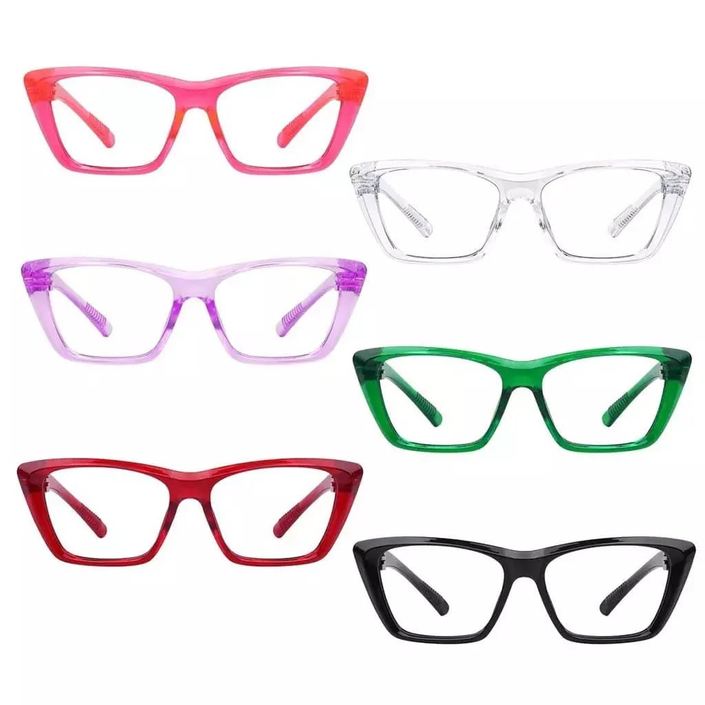 6 Pack Cat - eye 30% Blue Light Blocking Screwless Reading Glasses R2514 - B15eyekeeper.com