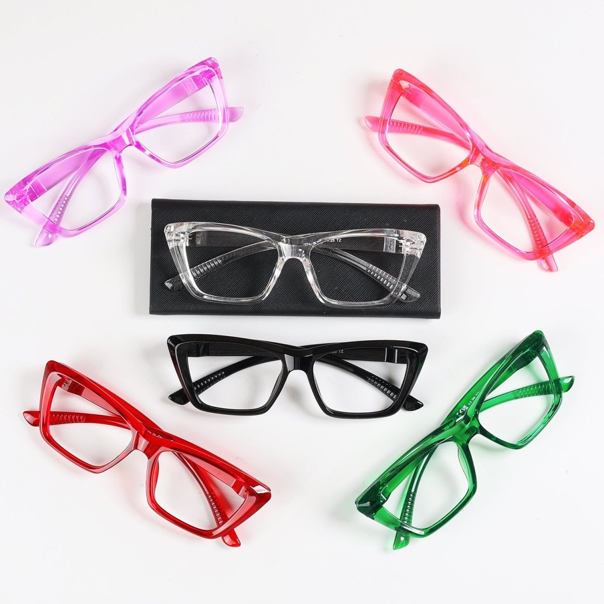 6 Pack Cat - eye Reading Glasses Screwless Metalless Readers R2514eyekeeper.com