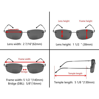 6 Pack Frameless Bifocal Sunglasses Reading Glasses SGWK4eyekeeper.com