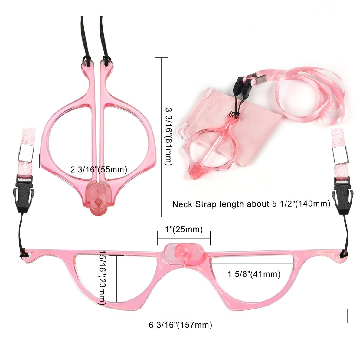 6 Pack Handhold Magnifier Metalless Screwless Folding Reading Glasses with Neck Strap NR153eyekeeper.com