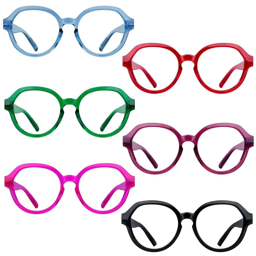 6 Pack Oversized Screwless Metalless Reading Glasses R2317eyekeeper.com