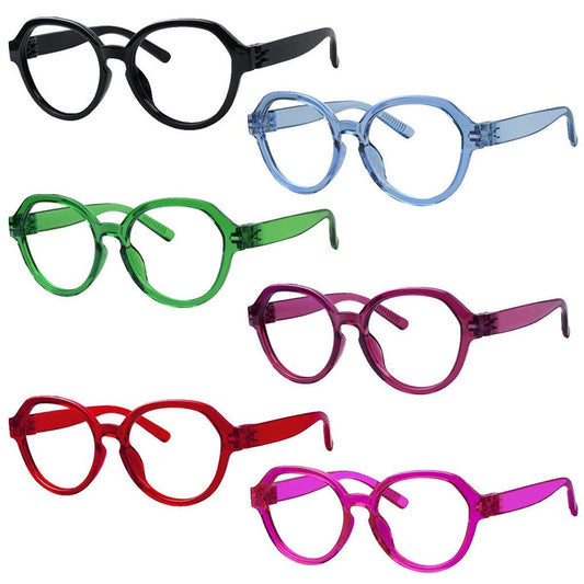 6 Pack Oversized Screwless Metalless Reading Glasses R2317eyekeeper.com