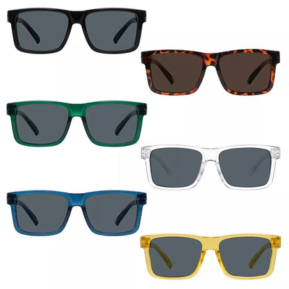 6 Pack Polarized Sunglasses Metalless Screwless Spring Hinge NR2142PLeyekeeper.com