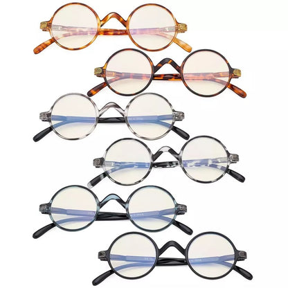 6 Pack Round Blue Light Filter Reading Glasses UVR077BXeyekeeper.com
