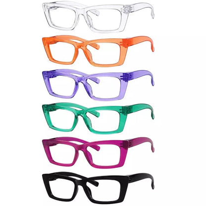 6 Pack Sleek Cat - eye Screwless Metalless Reading Glasses NR2501eyekeeper.com