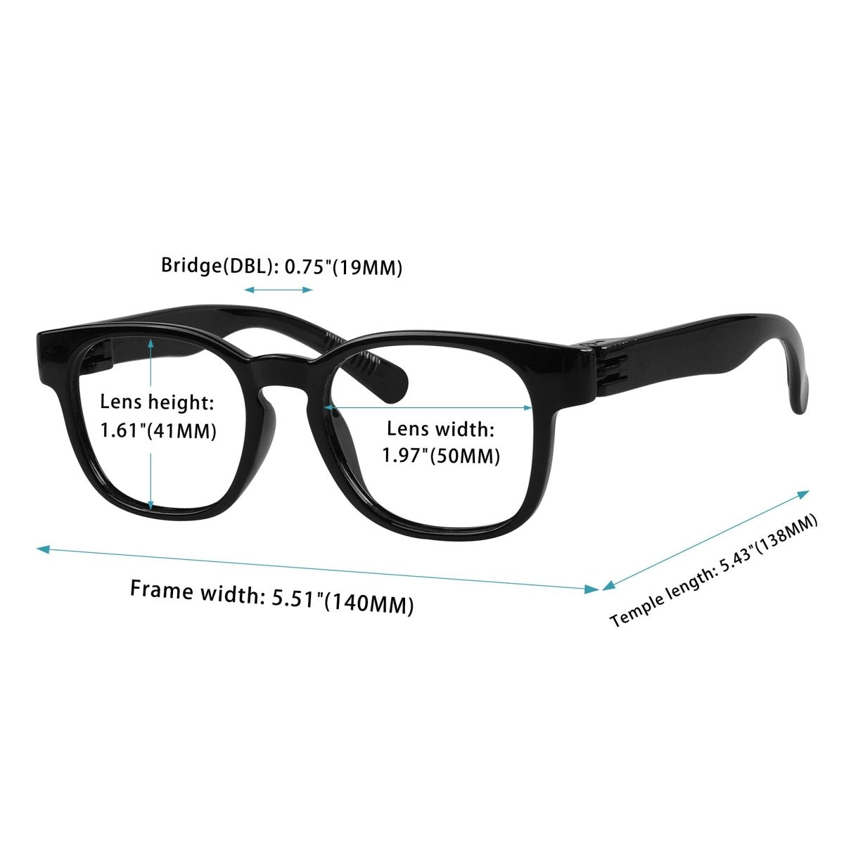 6 Pack Square Screwless Metalless Reading Glasses NR144eyekeeper.com