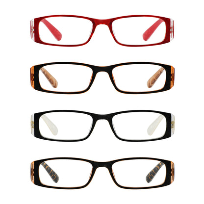 4 Pack Marble Pattern Arms Reading Glasses R006-C6-C9