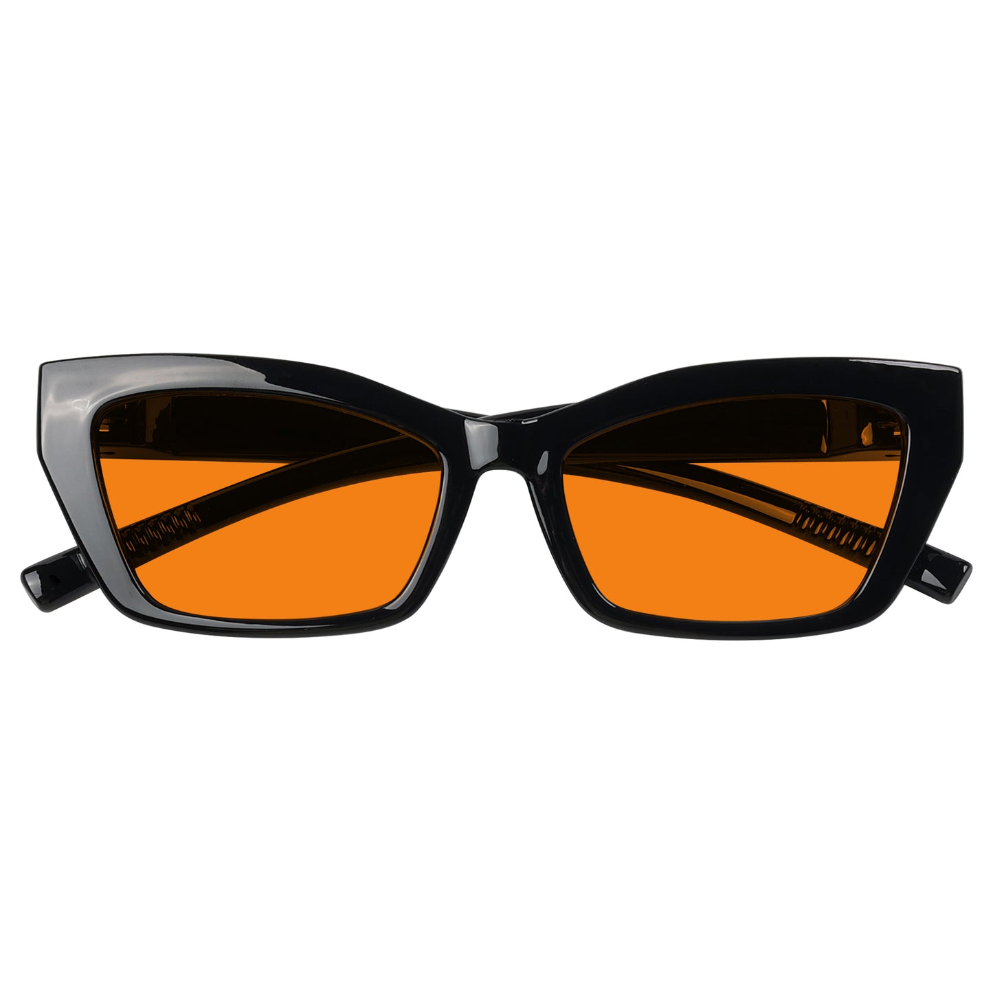 100% Blue Blocking Glasses Orange Lens Cat-eye Metalless Screwless R2516-B98