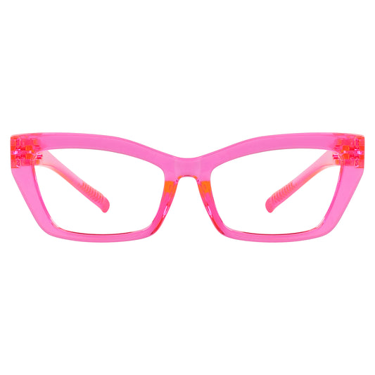 Cat-eye 30% Blue Light Blocking Metalless Screwless Eyeglasses R2516-B15