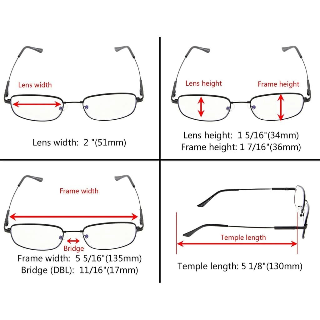 Chic Progressive Multifocus Reading Glasses Rectangle Readers M1703eyekeeper.com