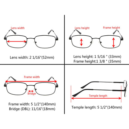 Classic Rectangle Reading Glasses Readers Chic Women R1703