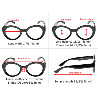 Stylish Thicker Frame Round Reading Glasses R2004