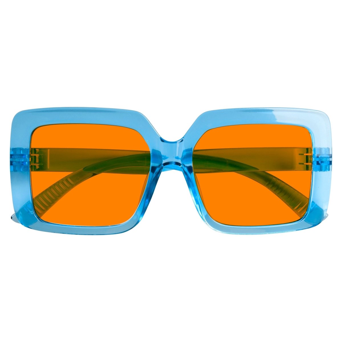 Oversized 100% Blue Blocking Glasses Orange Lens Metalless Screwless R2311 - B98eyekeeper.com