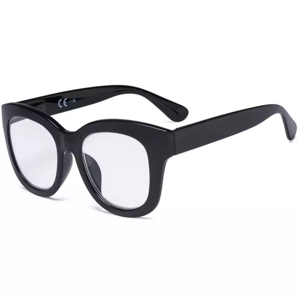 Oversized Retro Reading Glasses Thick Square Design Readers FH1555eyekeeper.com