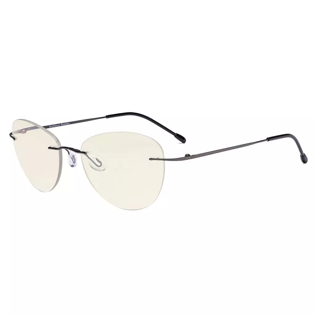 Rimless Pilot Progressive Multifocus Reading Glasses MWK9901Beyekeeper.com
