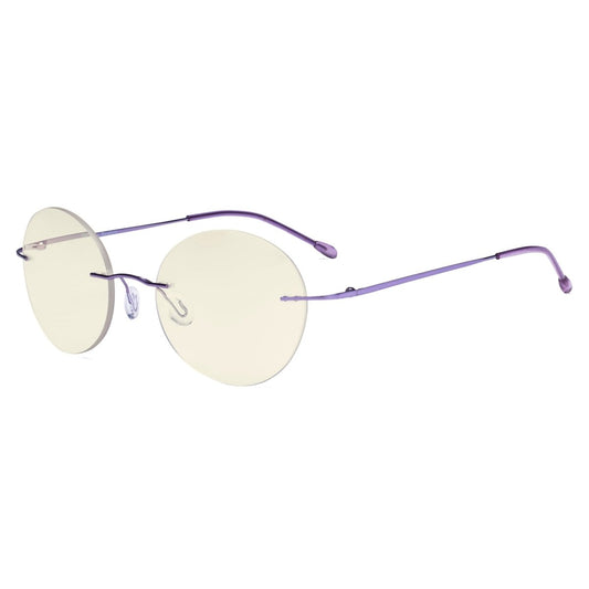 Rimless Round Multifocus Progressive Reading Glasses MWK9910eyekeeper.com