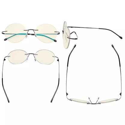 Rimless Round Multifocus Progressive Reading Glasses MWK9910eyekeeper.com