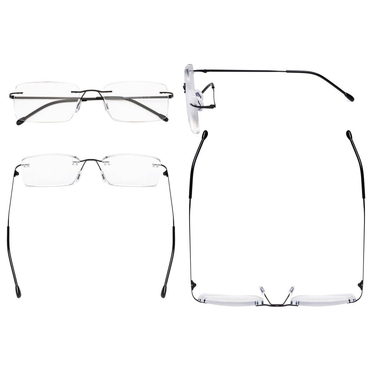 Rimless Spectacle Rectangle Reading Glasses RWK9904eyekeeper.com