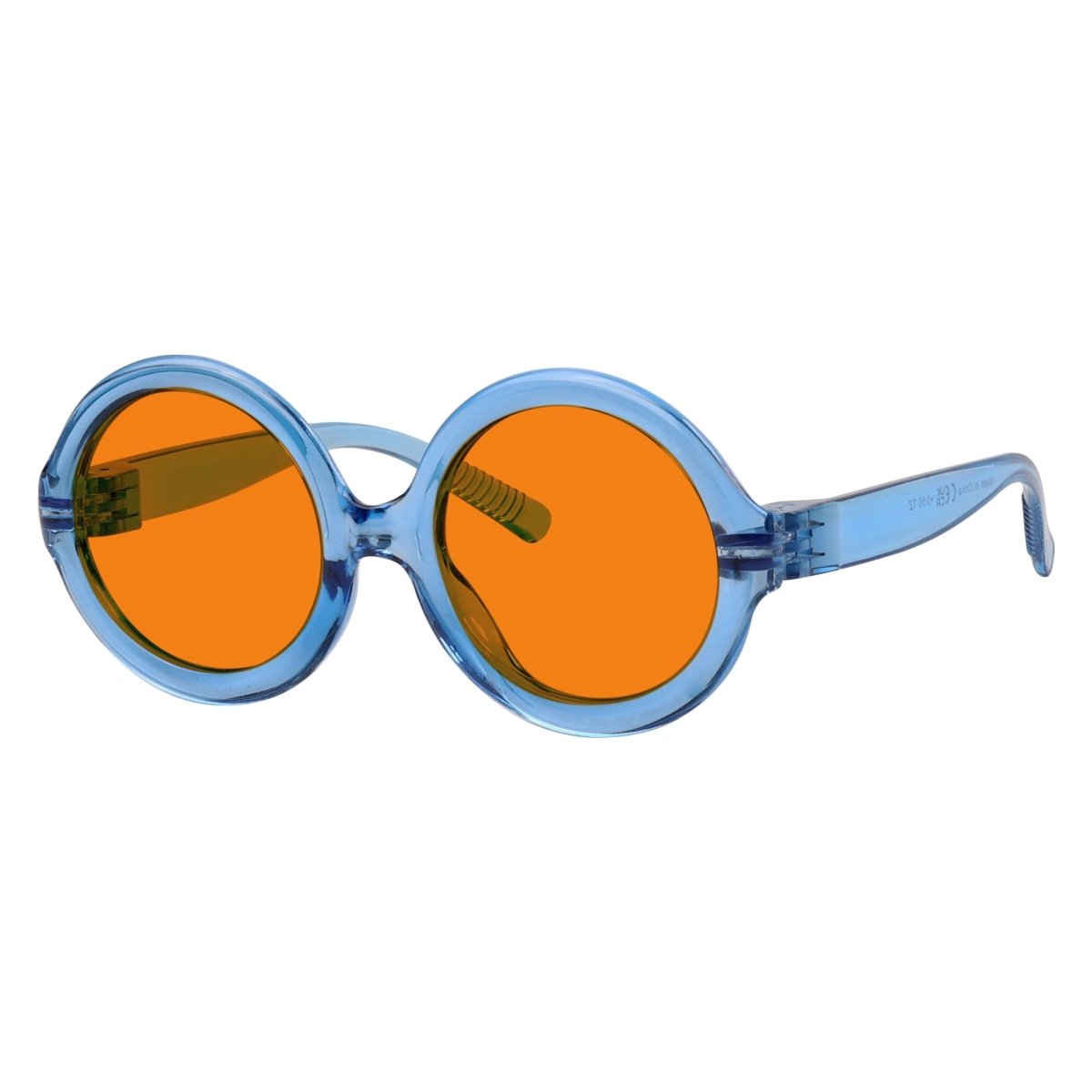 Round 100% Blue Light Blocking Orange Glasses Metalless Screwless R2313 - B98eyekeeper.com