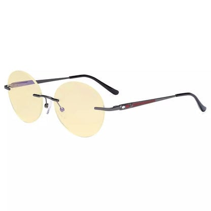 Round Rimless Blue Light Blocking Reading Glasses TMWK9910Aeyekeeper.com