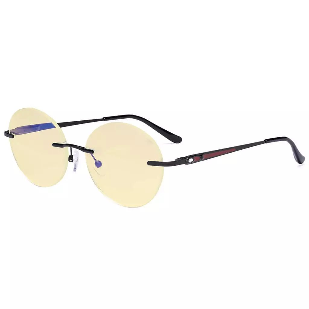 Round Rimless Blue Light Blocking Reading Glasses TMWK9910Aeyekeeper.com