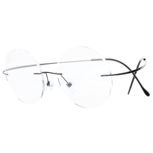 Titanium Frame Rimless Fashion Round Eyewear R15028