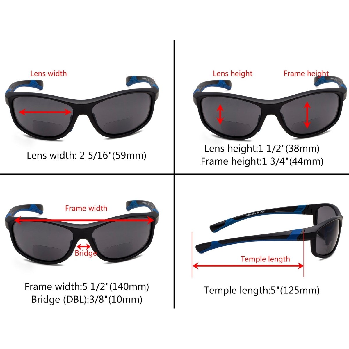 TR90 Frame Sport Bifocal Reading Sunglasses TH6170eyekeeper.com