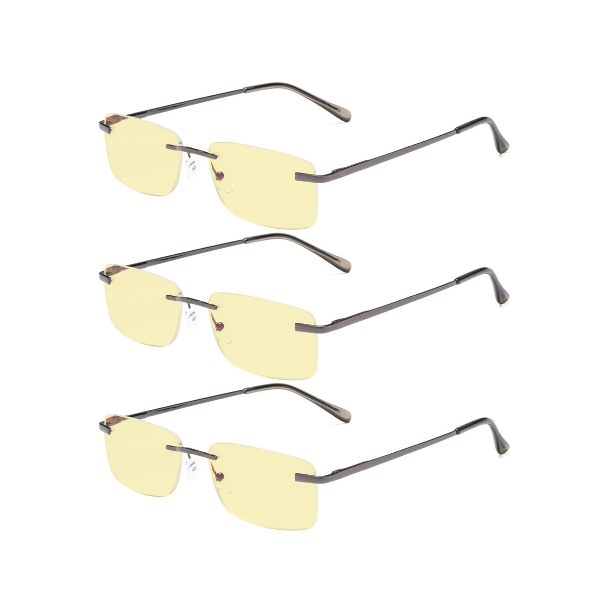 3 Pack Rimless Blue Light Blocking Readers Women Men TMCG1612eyekeeper.com