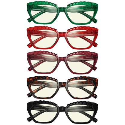 5 Pack Stylish Cat Eye Computer Reading Glasses Women UV2133eyekeeper.com