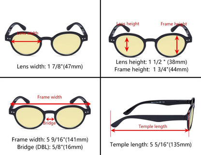 6 Pack Oval Blue Light Blocking Readers Women Men TM070eyekeeper.com